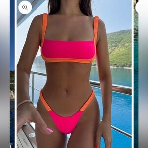 Vibrant Pink and Orange Bikini Set